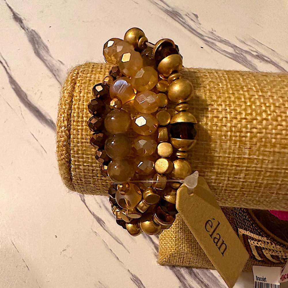 GIVEAWAY!! Gold and Brown Beaded Bracelet Set